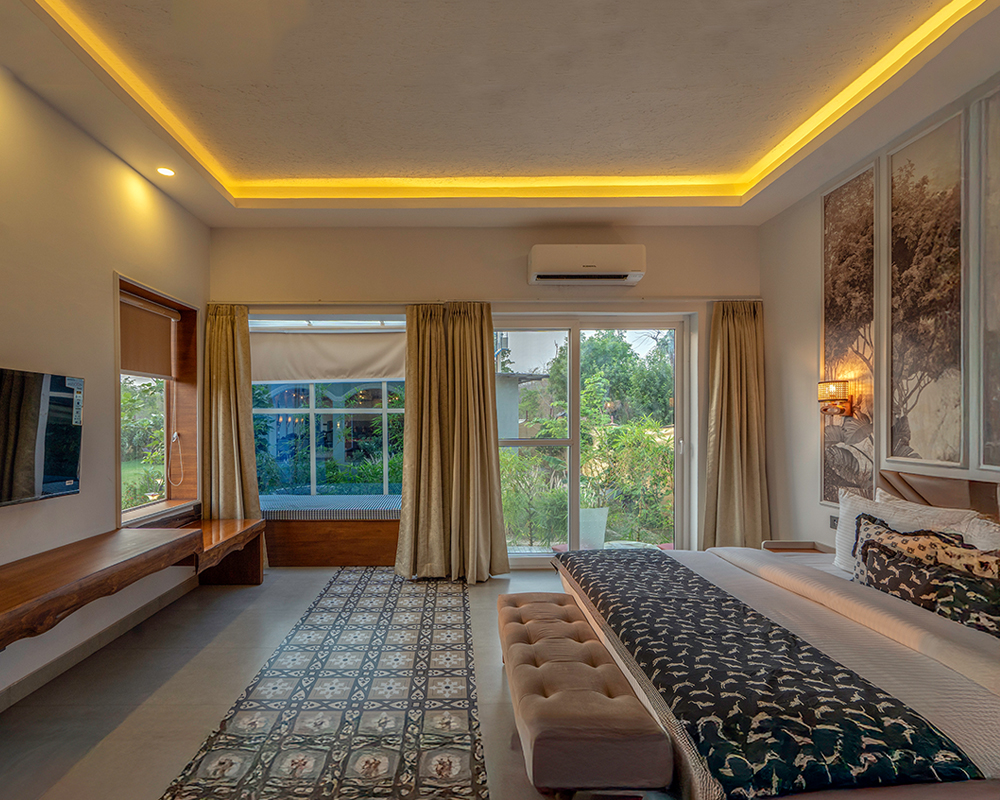 Luxury Villa Bedroom Interior in Jim Corbett