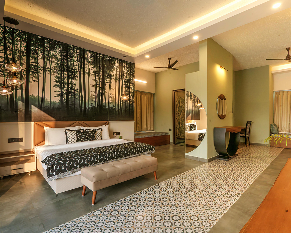 Luxury Villa Bedroom and Sitting Area in Jim Corbett